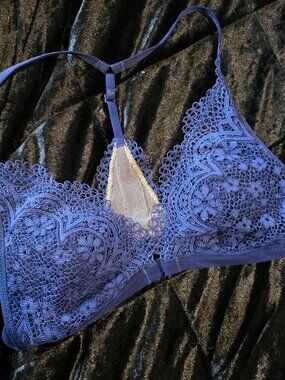 Victoria's Secret Body By‎ Victoria Lace Racerback Bralette Navy Blue S